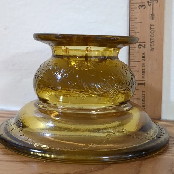 Federal Madrid Amber Glass Taper Holders - Picture 11 of 13